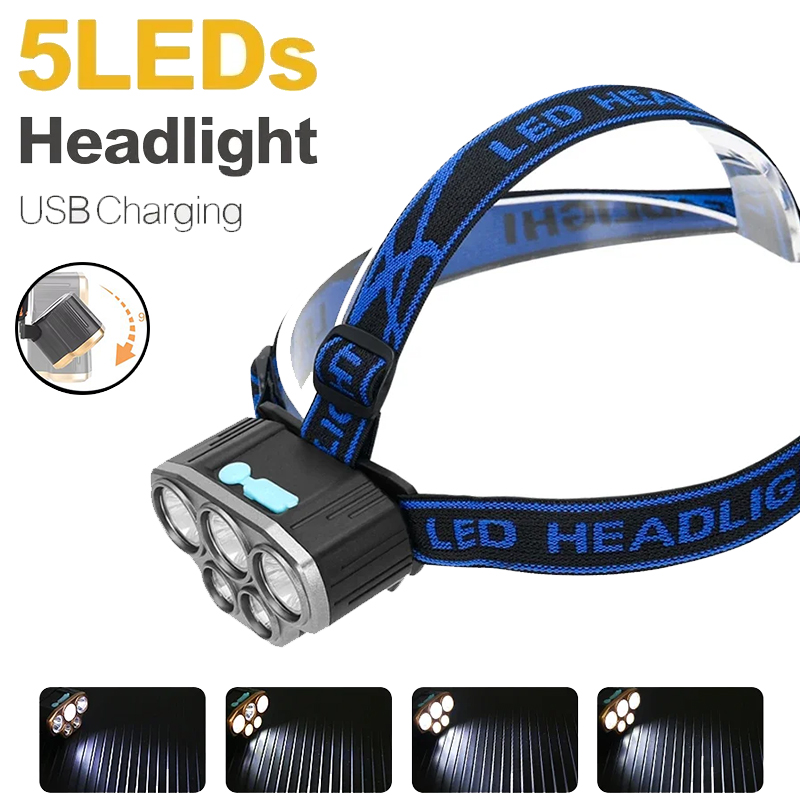 Outdoor Power Head - مصباح أمامي قابل لإعادة الشحن بخمس