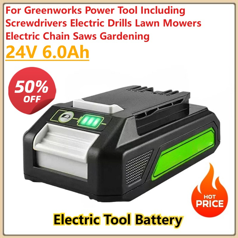Electric Chainsaw Battery - ل Greenworks 24 فولت 6.0Ah أداة