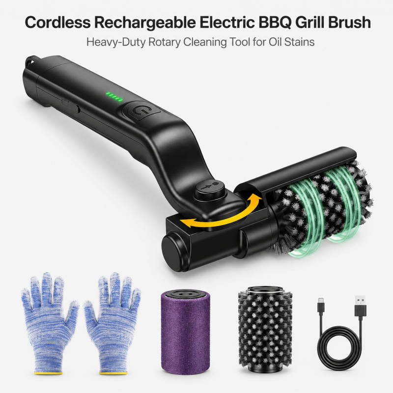 Outdoor Power Brush - فرشاة شواء كهربائية لاسلكية قابلة لإعادة