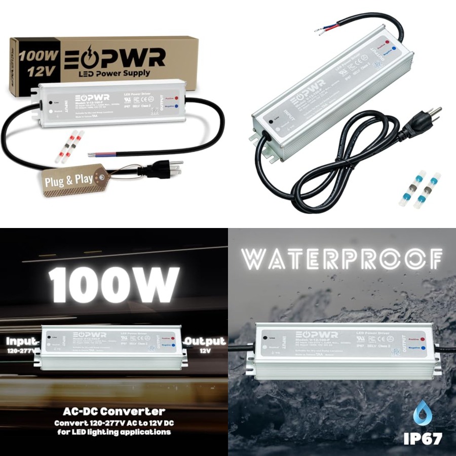 Outdoor Power Plug In - محول طاقة LED مقاوم للماء IP67،