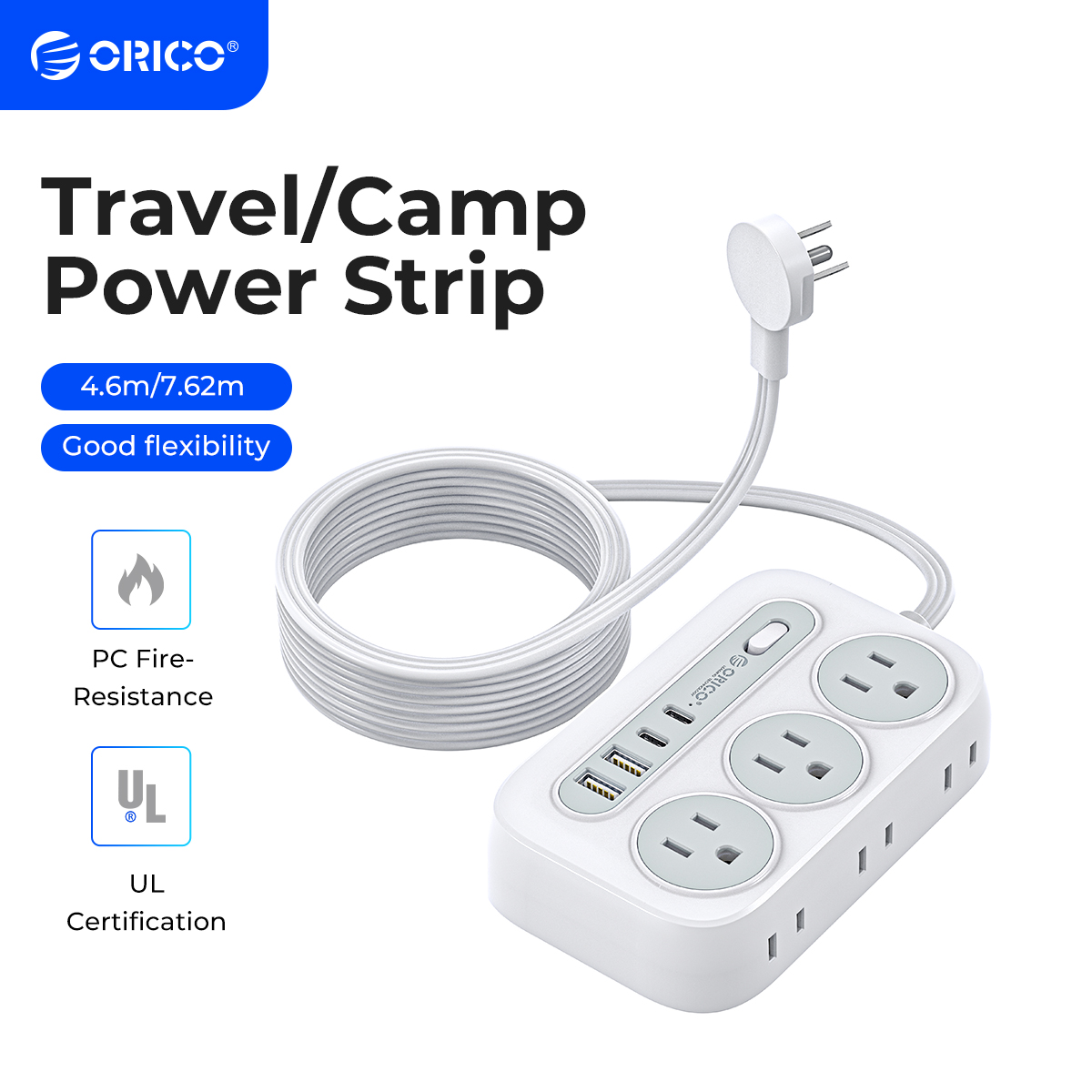 Outdoor Usb Power Strip - شريط طاقة ORICO مع 6 مقابس