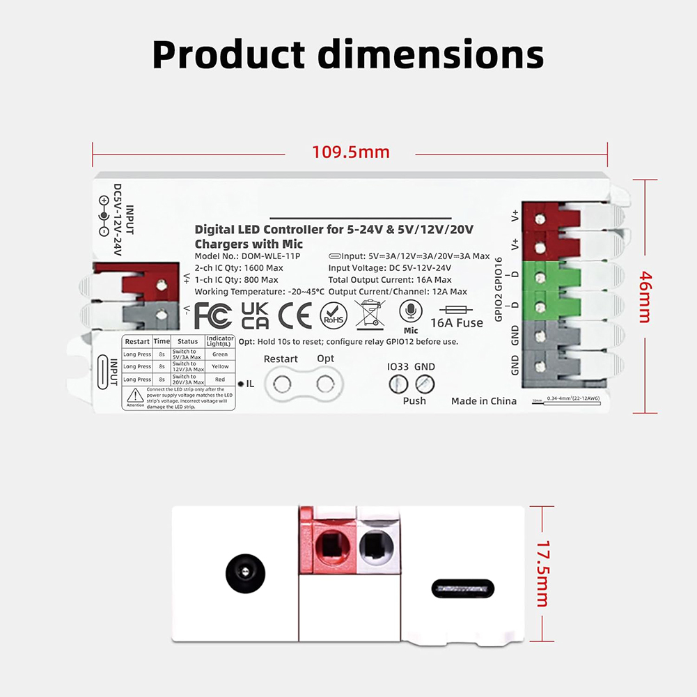 Outdoor Usb Power Strip - وحدة تحكم بشريط إضاءة LED من