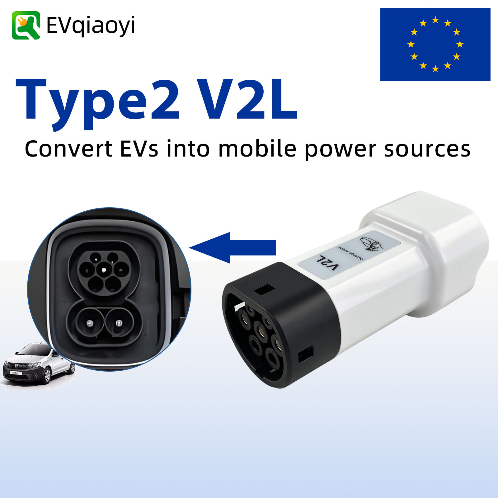 EVqiaoyi قابس تفريغ V2L نوع 2  - مراجعة Outdoor Power Plug In وسعره