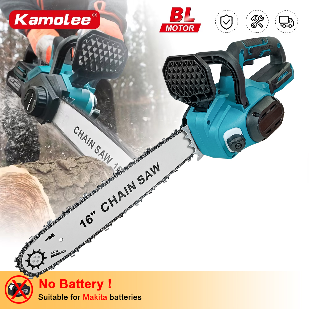 Kamolee 16 بوصة 8000 واط منشار - مراجعة Electric Chainsaw Battery وسعره