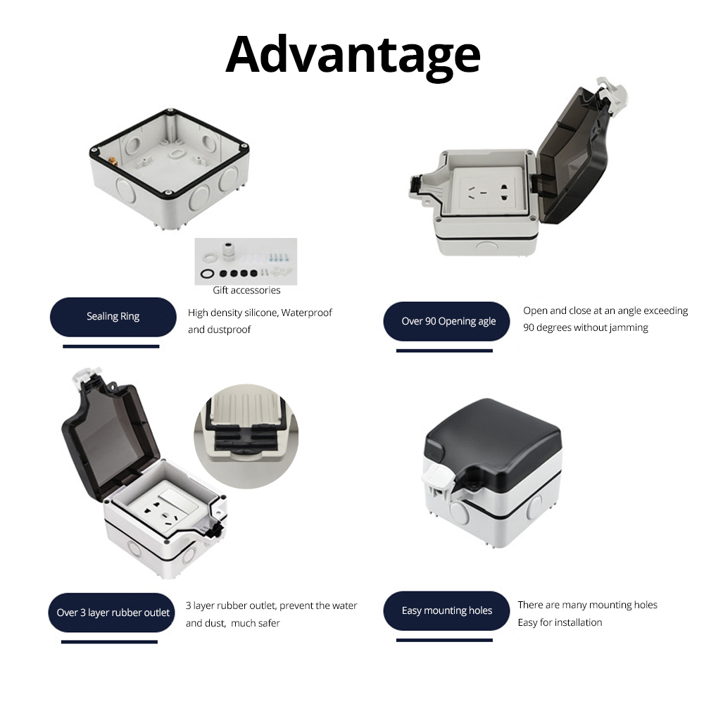 Wallpad IP66 صندوق خارجي مقاوم - مراجعة Outdoor Power Outlet وسعره