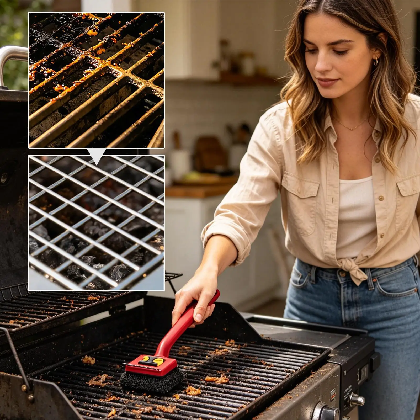فرشاة شواء كهربائية بمقبض طويل - مراجعة Outdoor Power Brush وسعره