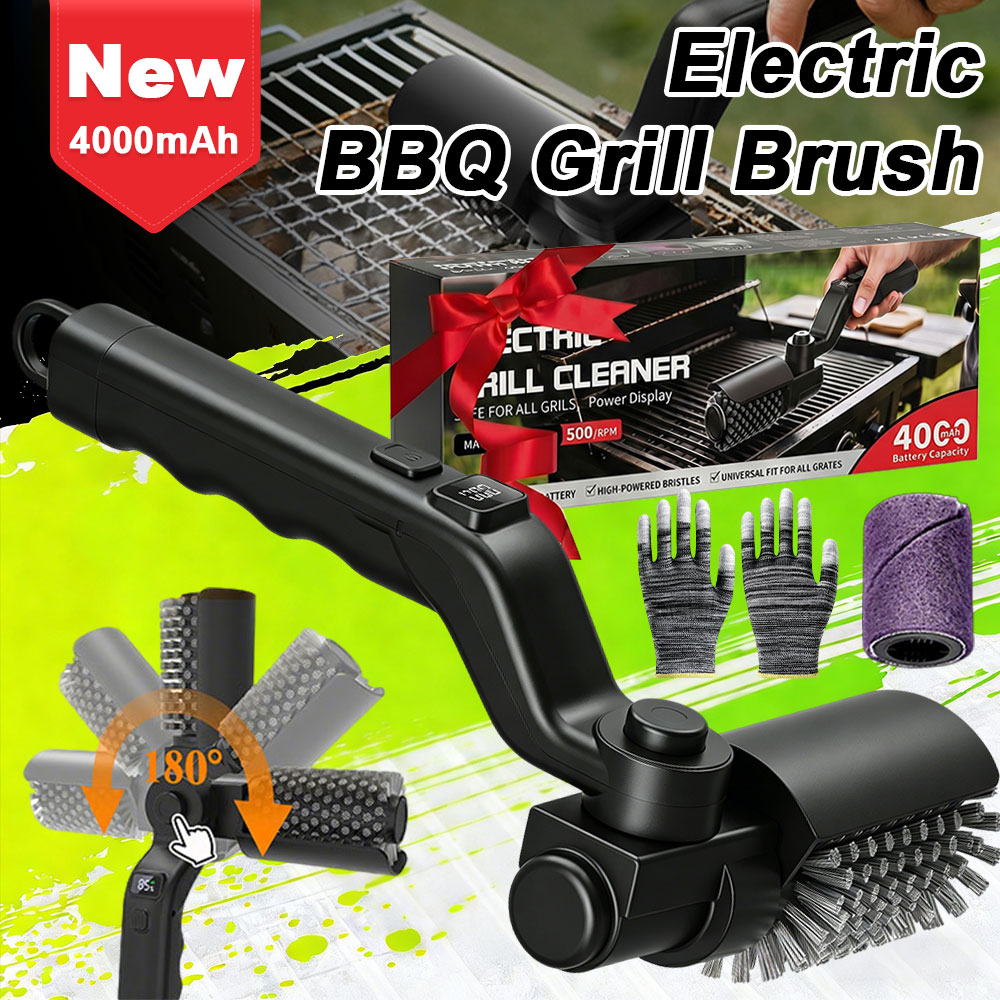 فرشاة تنظيف الشواء الكهربائية، - مراجعة Outdoor Power Brush وسعره
