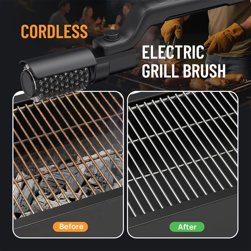 فرشاة شواء كهربائية قابلة لإعا - مراجعة Outdoor Power Brush وسعره