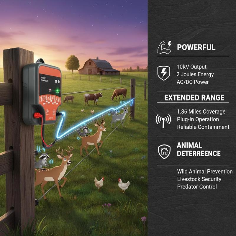 جهاز تحفيز المواشي بقوة 10 كيل - مراجعة Outdoor Power Plug In وسعره
